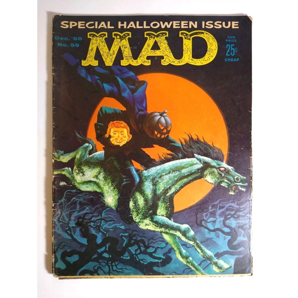 MAD Magazine Halloween Issue Headless Horseman Dec 1960 No 59 Lassie Parody